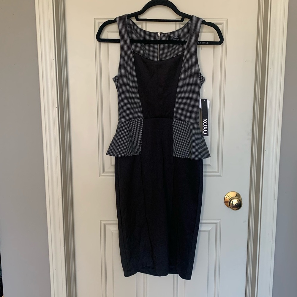 NWT Peplum Pencil Dress Black/White - sz 3/4